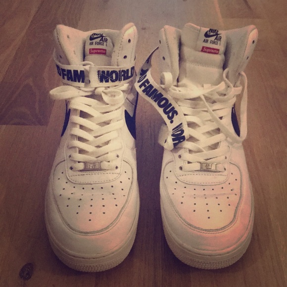 nike air force 1 high supreme world famous white